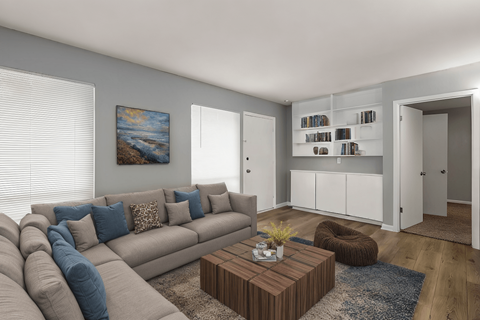 Floor plan for 1 bed, 1 bath, 660 sqft